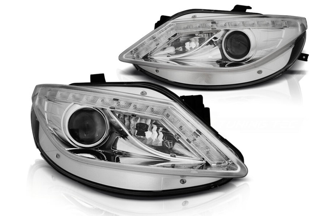 Koplampen met parkeerlicht geschikt voor Seat Ibiza 6J 06 08-12 met LED knipperlicht chroom