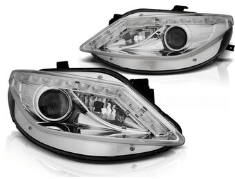 Koplampen met parkeerlicht geschikt voor Seat Ibiza 6J 06 08-12 met LED knipperlicht chroom
