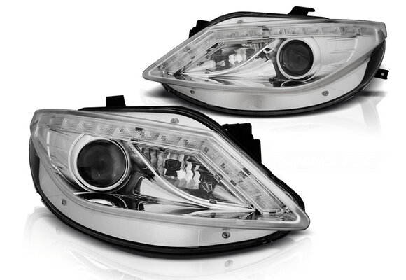 Koplampen met parkeerlicht geschikt voor Seat Ibiza 6J 06 08-12 met LED knipperlicht chroom