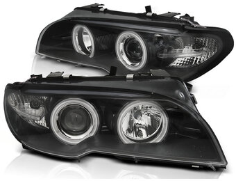 Koplampen xenon geschikt voor BMW E46 04 03-06 coupe cabrio Angel Eyes CCFL zwart