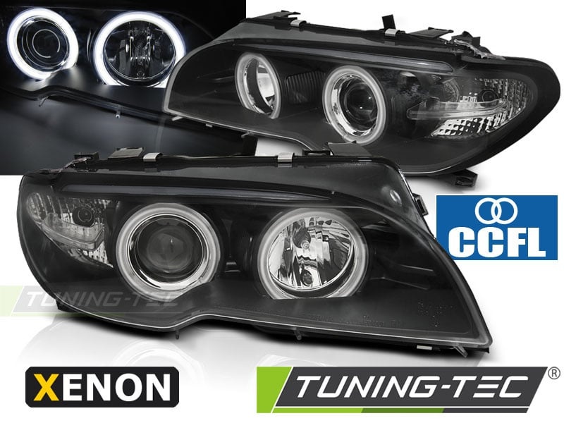Koplampen xenon geschikt voor BMW E46 04 03-06 coupe cabrio Angel Eyes CCFL zwart