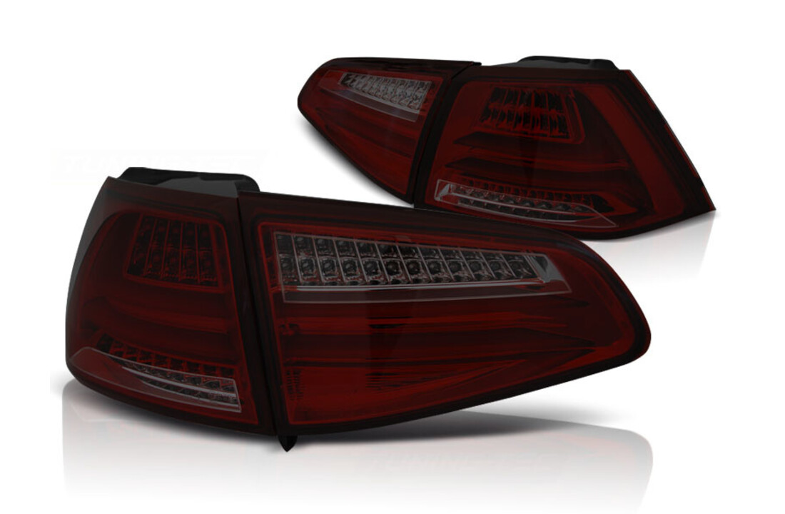 Achterlichten geschikt voor VW Golf 7 13-17 rood smoke LED strip