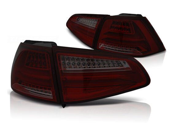 Achterlichten geschikt voor VW Golf 7 13-17 rood smoke LED strip