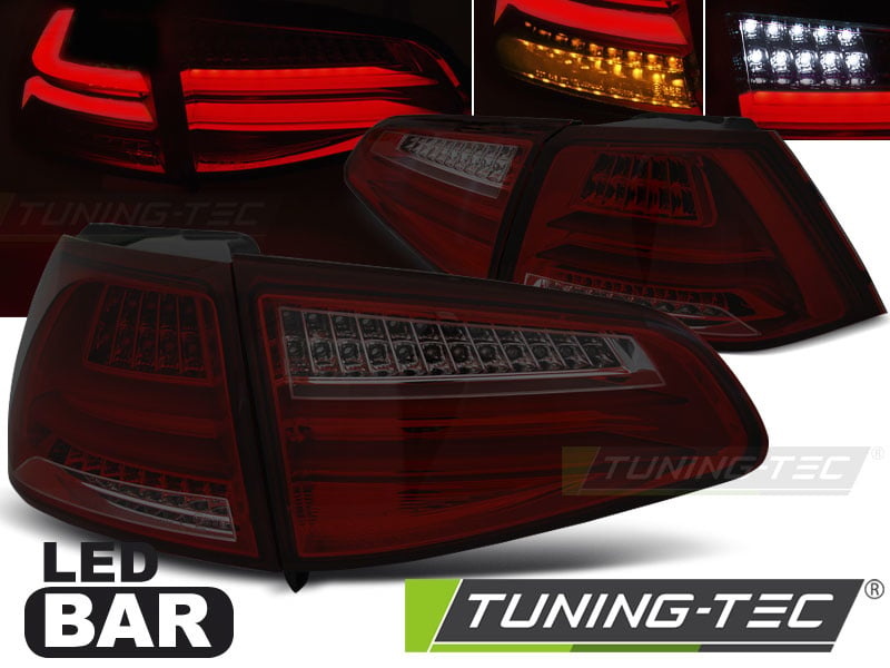 Achterlichten geschikt voor VW Golf 7 13-17 rood smoke LED strip