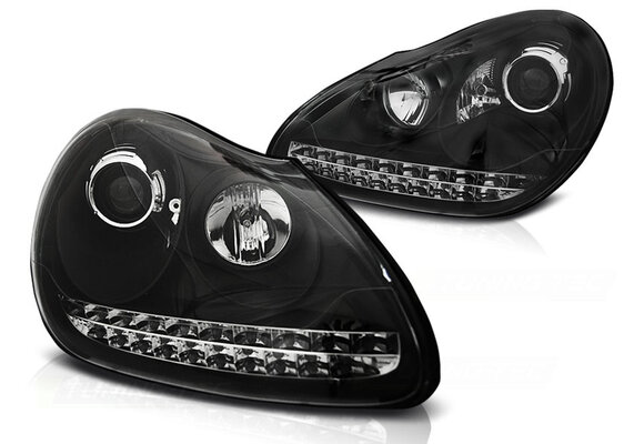 Koplampen Xenon geschikt voor Porsche Cayenne 02-06 zwart HID