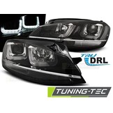 Koplampen dagrijlicht geschikt voor VW Golf 7 11-12-17 U-Type zwart with chroom line
