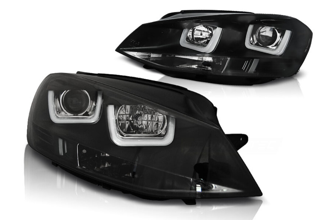Koplampen dagrijlicht geschikt voor VW Golf 7 11-12-17 U-Type zwart