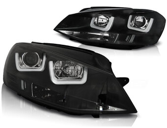 Koplampen dagrijlicht geschikt voor VW Golf 7 11-12-17 U-Type zwart