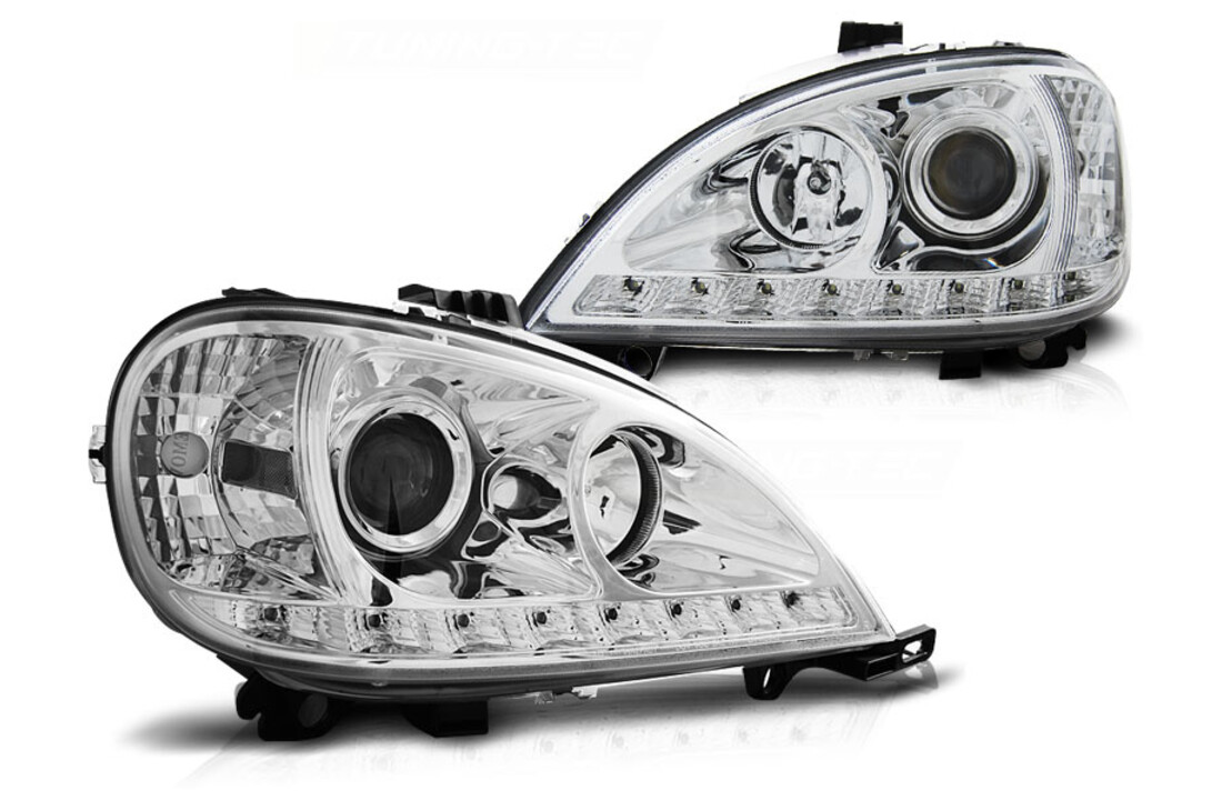 Koplampen met parkeerlicht geschikt voor Mercedes W163 ML M-Klasse 03 98-08 01 chroom