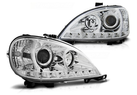 Koplampen met parkeerlicht geschikt voor Mercedes W163 ML M-Klasse 03 98-08 01 chroom