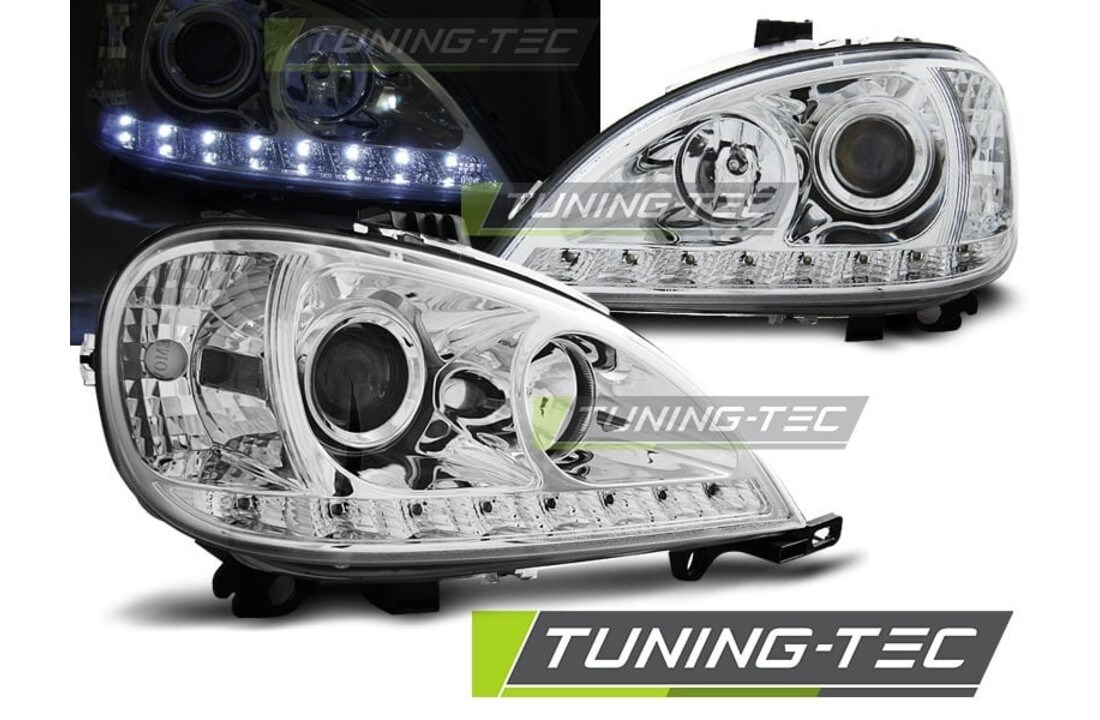 Koplampen met parkeerlicht geschikt voor Mercedes W163 ML M-Klasse 03 98-08 01 chroom