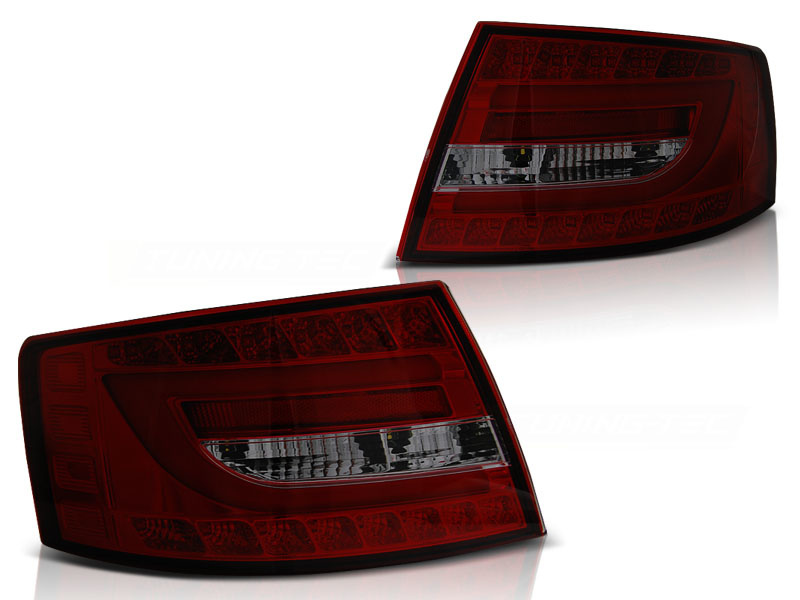 Achterlichten geschikt voor Audi A6 C6 sedan 04 04-08 rood smoke LED 7pin