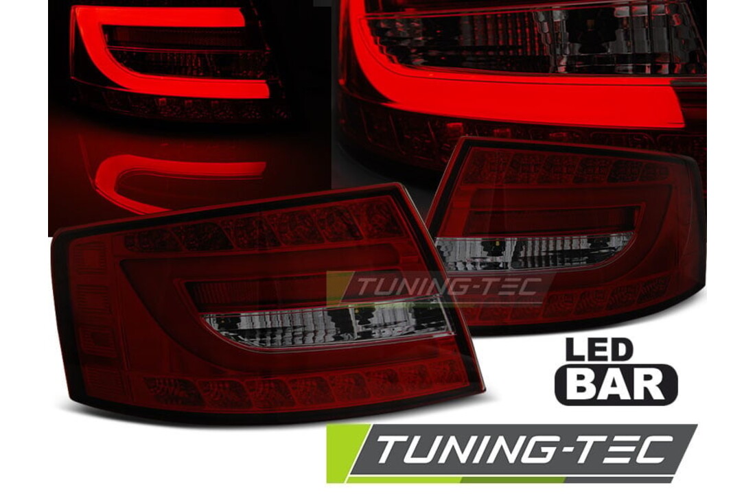 Achterlichten geschikt voor Audi A6 C6 sedan 04 04-08 rood smoke LED 7pin