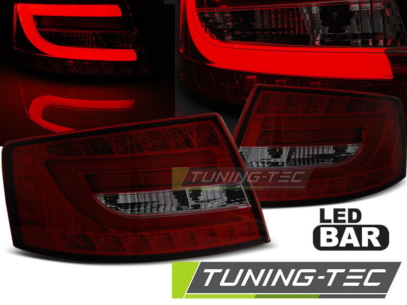 Achterlichten geschikt voor Audi A6 C6 sedan 04 04-08 rood smoke LED 7pin