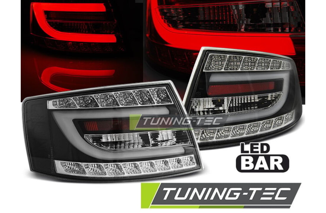 Achterlichten geschikt voor Audi A6 C6 sedan 04 04-08 zwart LED 7pin