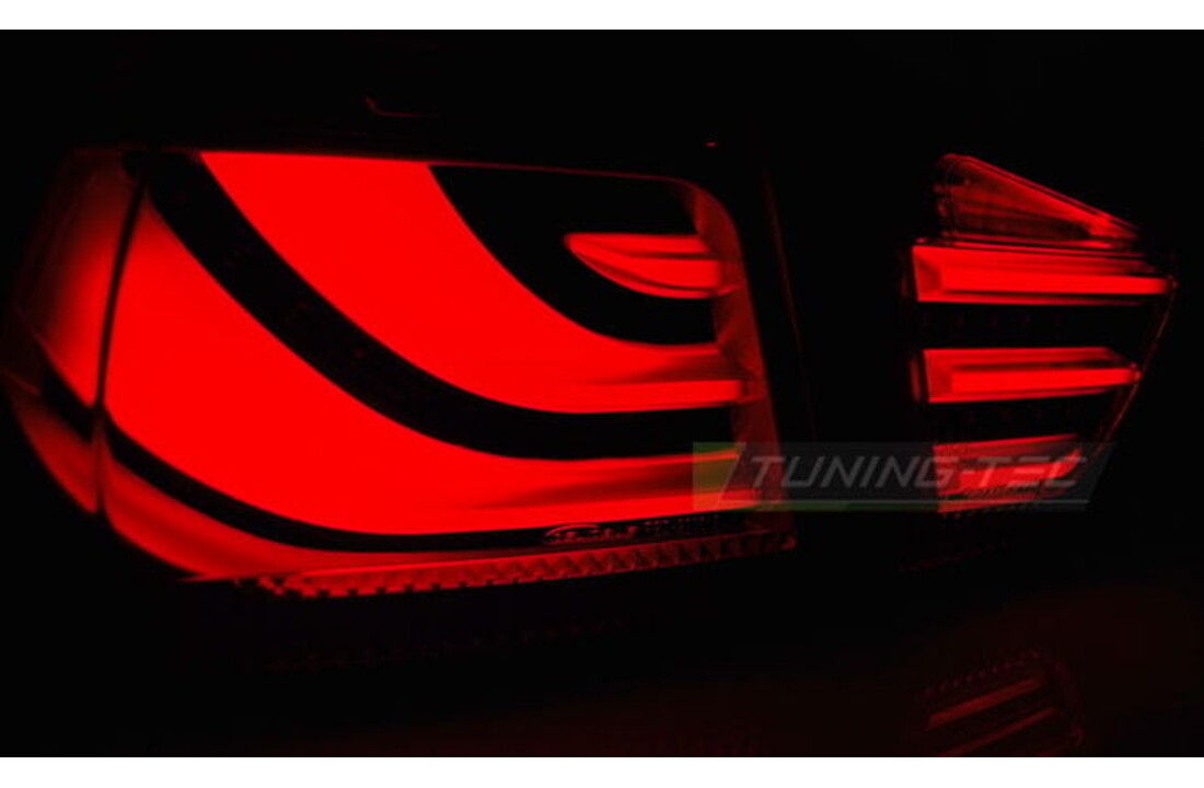 Achterlichten geschikt voor BMW E90 09-11 smoke zwart LED strip