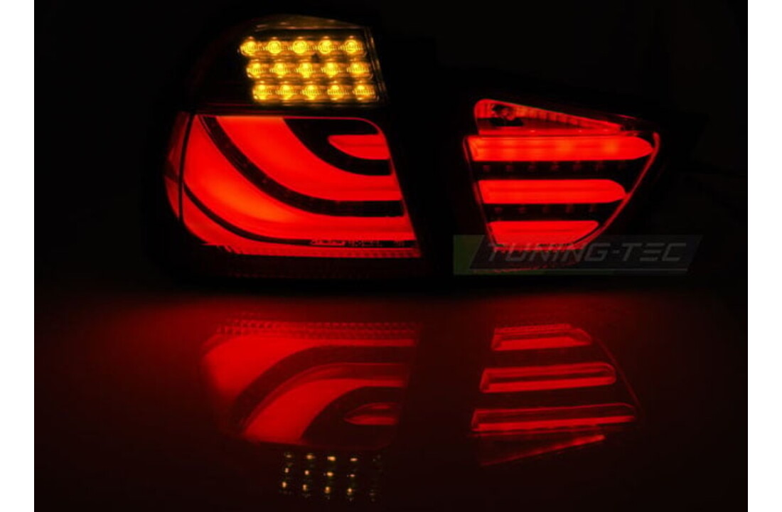 Achterlichten geschikt voor BMW E90 09-11 smoke zwart LED strip