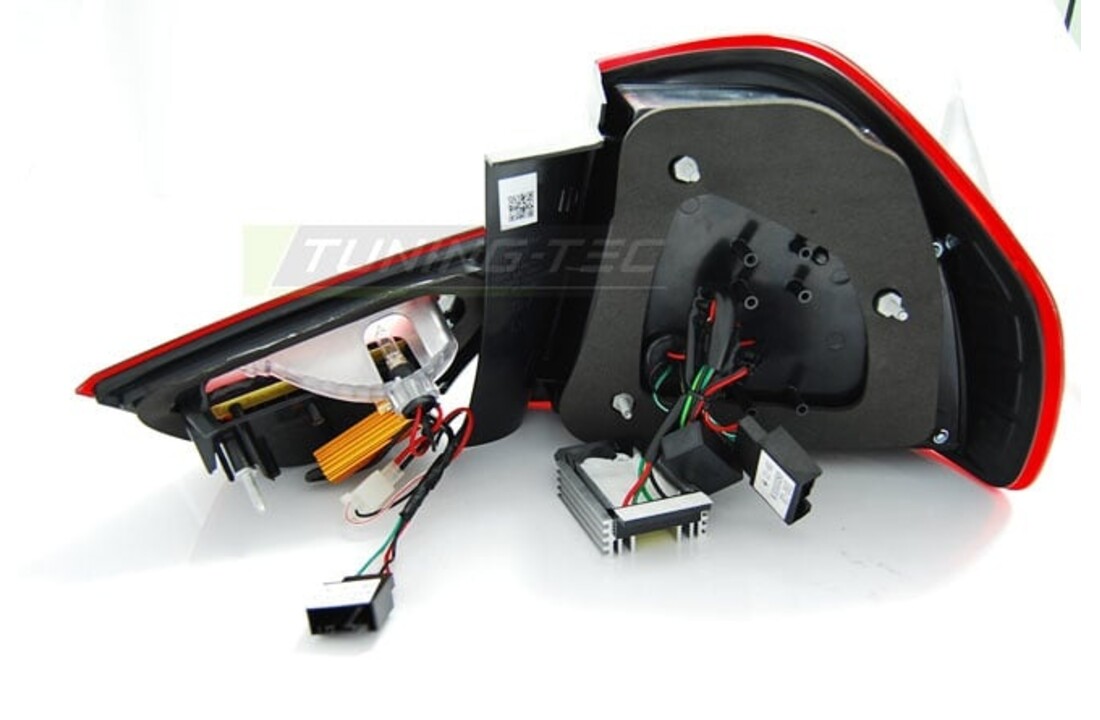 Achterlichten geschikt voor BMW E90 09-11 smoke zwart LED strip