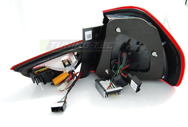 Achterlichten geschikt voor BMW E90 09-11 smoke zwart LED strip