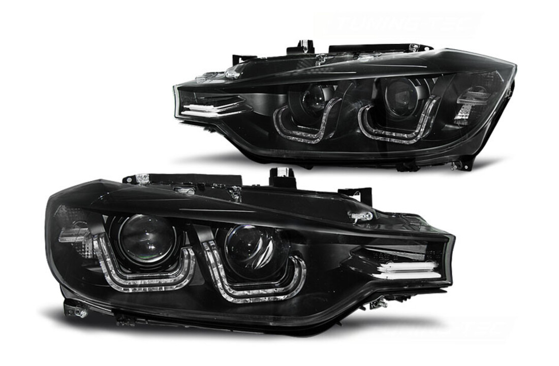 Koplampen dagrijlicht geschikt voor BMW F30/F31 10 11-05 15 zwart U-LED bar