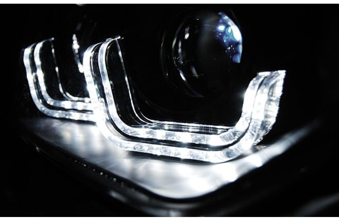 Koplampen dagrijlicht geschikt voor BMW F30/F31 10 11-05 15 zwart U-LED bar