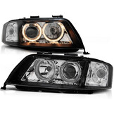 Koplampen dual halo rims geschikt voor Audi A6 05 97-06 01 Angel Eyes zwart