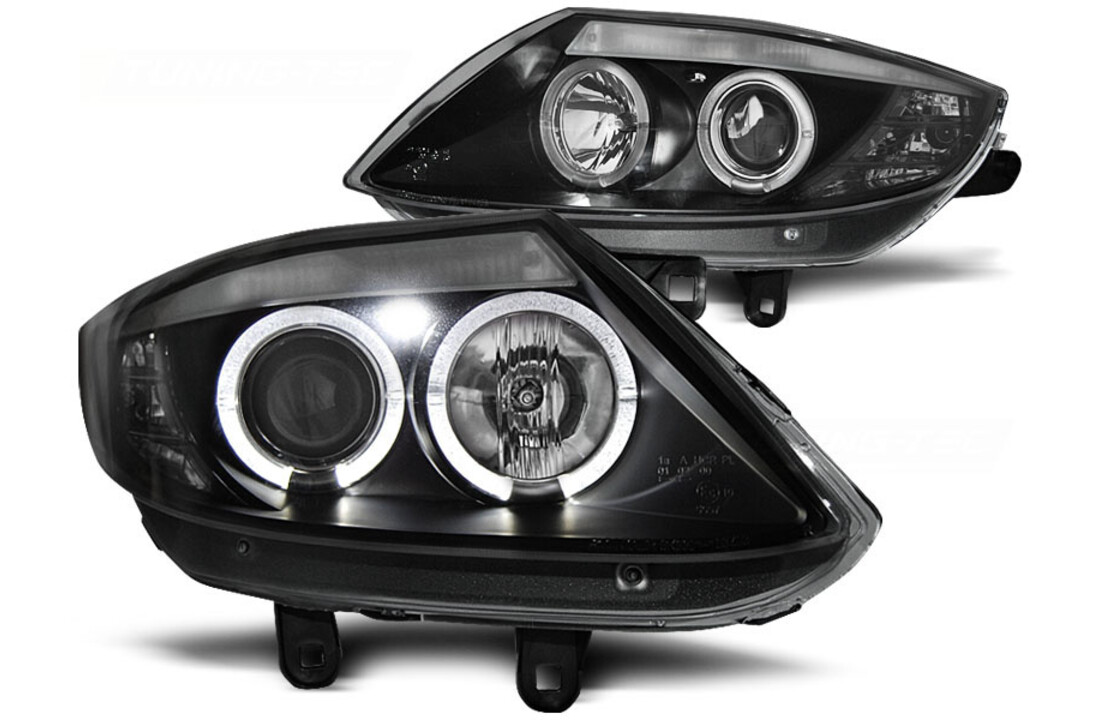 Koplampen dual halo rims geschikt voor BMW Z4 E85 E86 02-08 Angel Eyes zwart