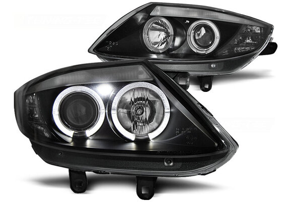 Koplampen dual halo rims geschikt voor BMW Z4 E85 E86 02-08 Angel Eyes zwart