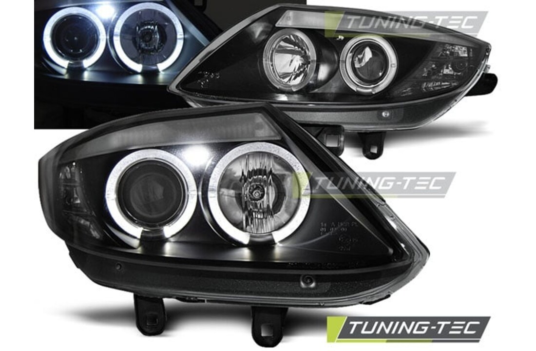 Koplampen dual halo rims geschikt voor BMW Z4 E85 E86 02-08 Angel Eyes zwart
