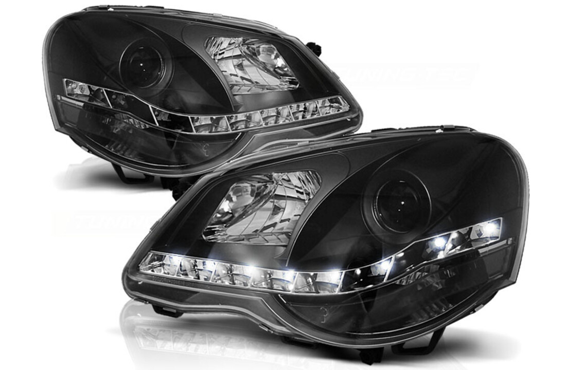 Koplampen met parkeerlicht geschikt voor VW Polo 9N3 04 05-09 zwart