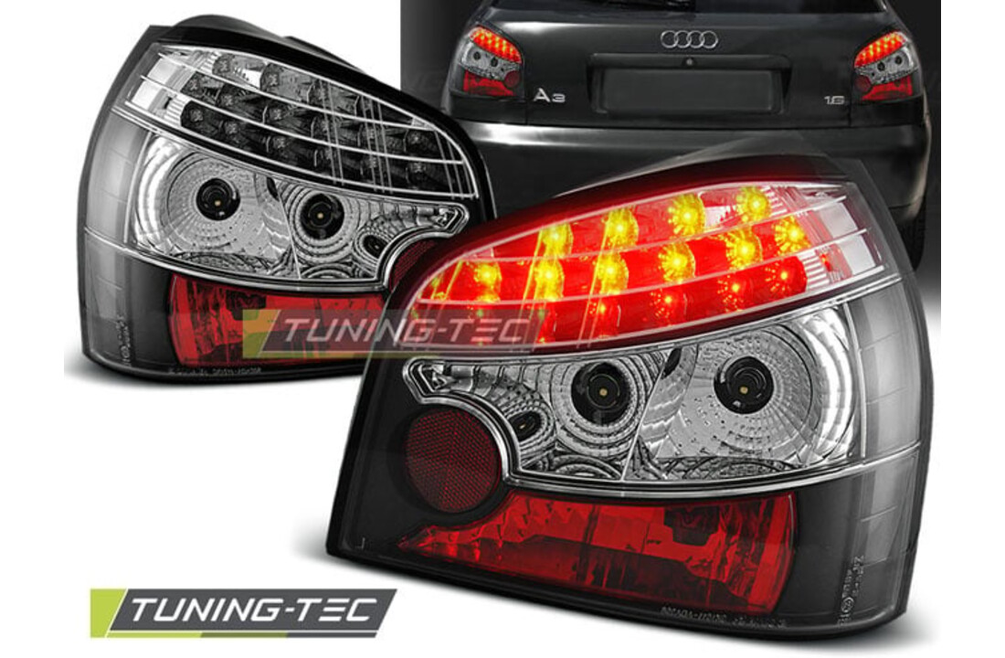 Achterlichten geschikt voor Audi A3 08 96-08 00 zwart LED