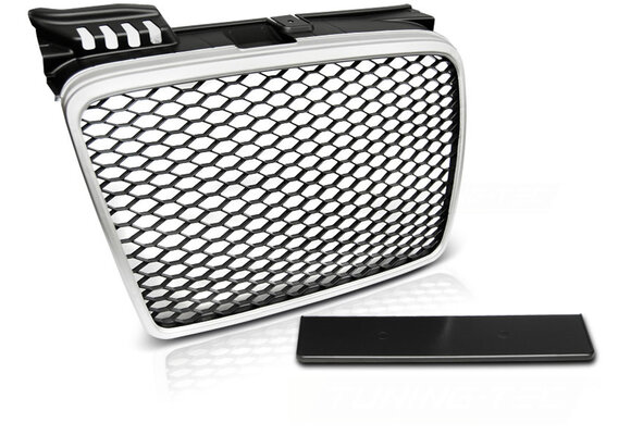 Grill geschikt voor AUDI A4 (B7) RS-STIJL 11 04-03 08 MAT ZILVER