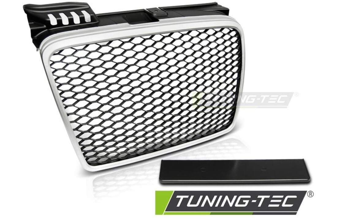 Grill geschikt voor AUDI A4 (B7) RS-STIJL 11 04-03 08 MAT ZILVER