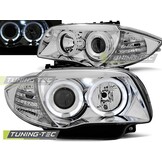 Koplampen dual halo rims geschikt voor BMW 1 E87/E81/82/88 04-11 Angel Eyes chroom