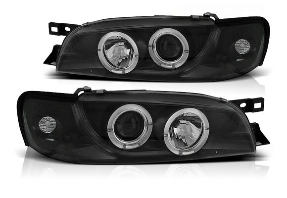 Koplampen geschikt voor Subaru Impreza 05 93-10 00 Angel Eyes zwart