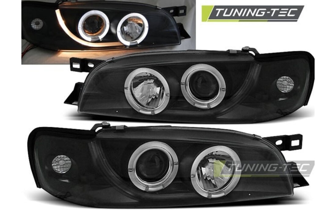Koplampen geschikt voor Subaru Impreza 05 93-10 00 Angel Eyes zwart
