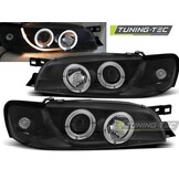 Koplampen geschikt voor Subaru Impreza 05 93-10 00 Angel Eyes zwart