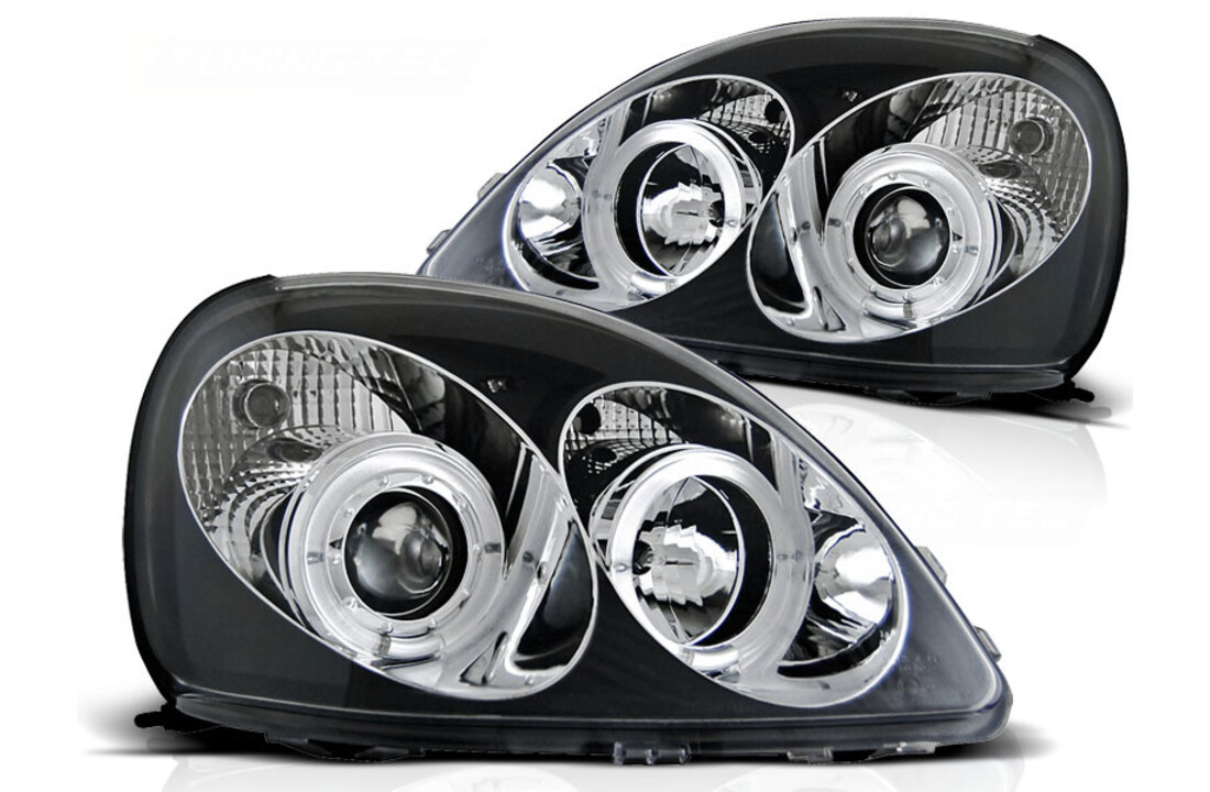 Koplampen geschikt voor Toyota Yaris 04 99-09 03 Angel Eyes zwart