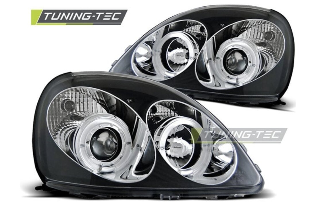 Koplampen geschikt voor Toyota Yaris 04 99-09 03 Angel Eyes zwart