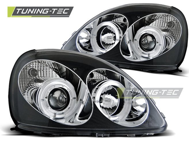Koplampen geschikt voor Toyota Yaris 04 99-09 03 Angel Eyes zwart