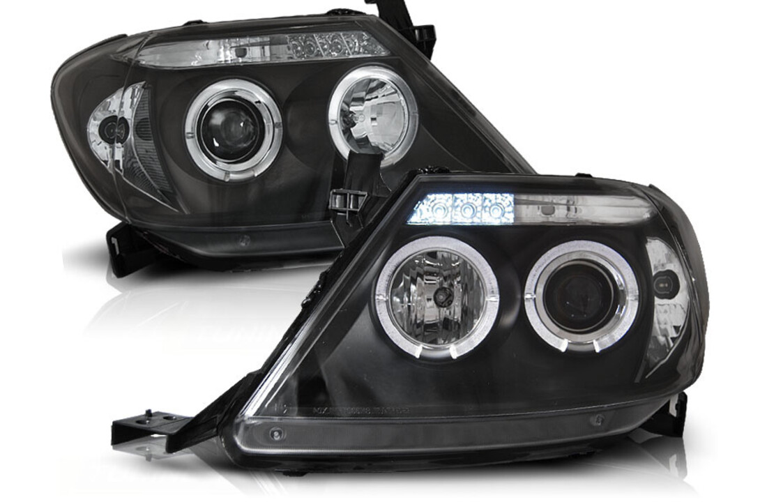 Koplampen geschikt voor Toyota Hilux 05-11 Angel Eyes zwart