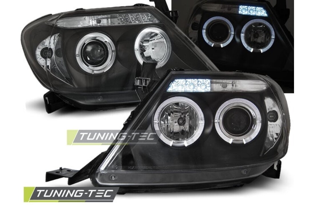 Koplampen geschikt voor Toyota Hilux 05-11 Angel Eyes zwart