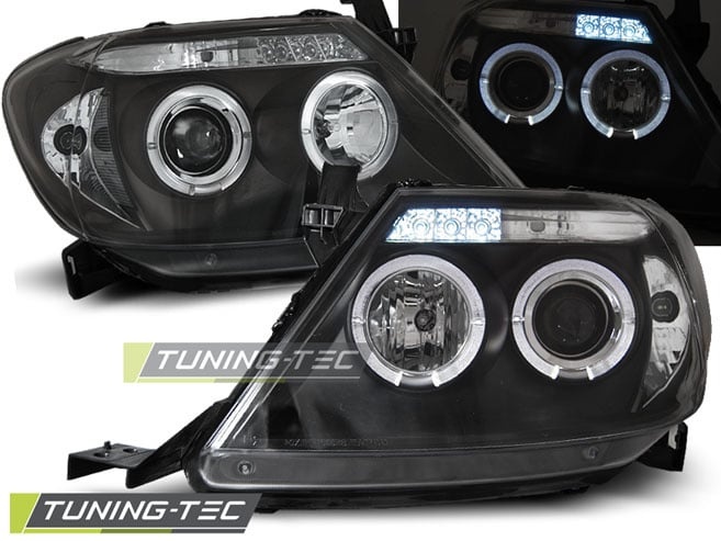 Koplampen geschikt voor Toyota Hilux 05-11 Angel Eyes zwart