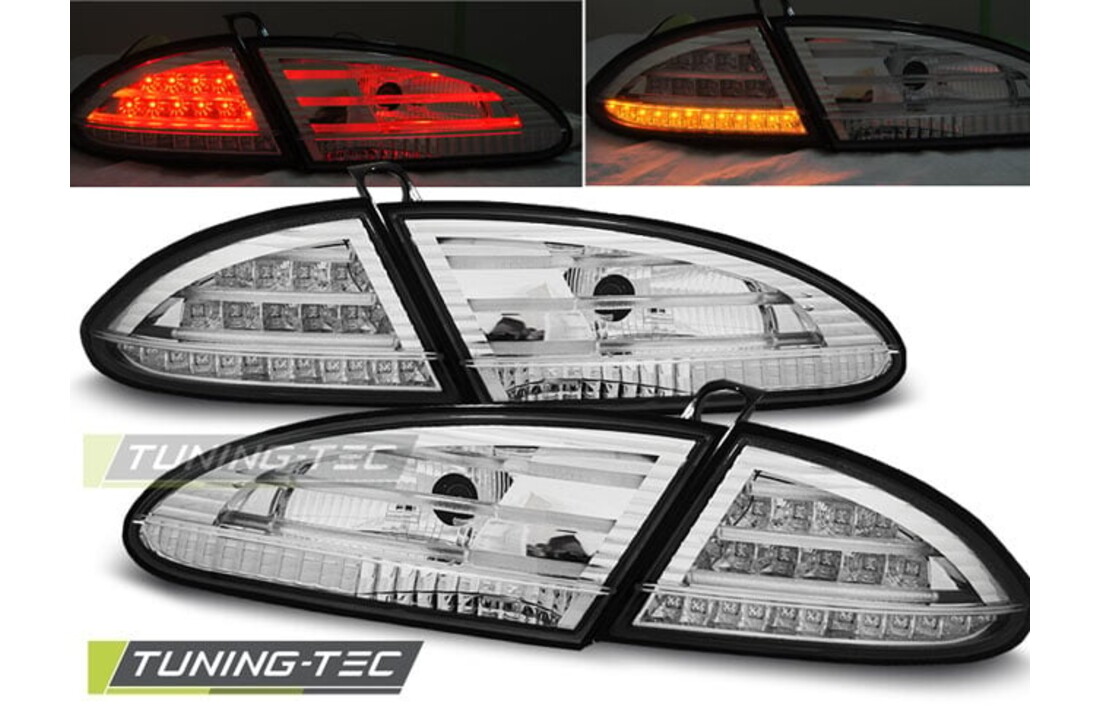Achterlichten geschikt voor Seat Leon 06 05-09 chroom LED