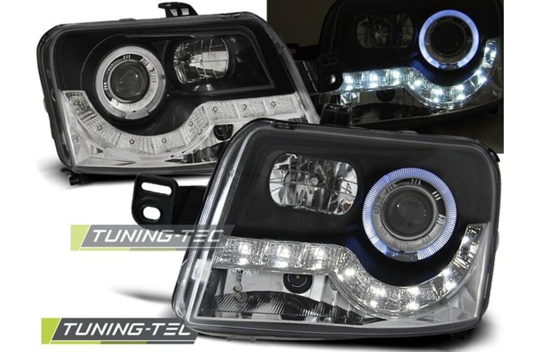 Koplampen met parkeerlicht geschikt voor Fiat Panda 03-12 zwart