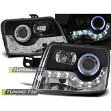 Koplampen met parkeerlicht geschikt voor Fiat Panda 03-12 zwart