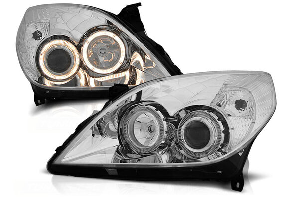Koplampen geschikt voor Opel Vectra C 09 05-08 Angel Eyes chroom