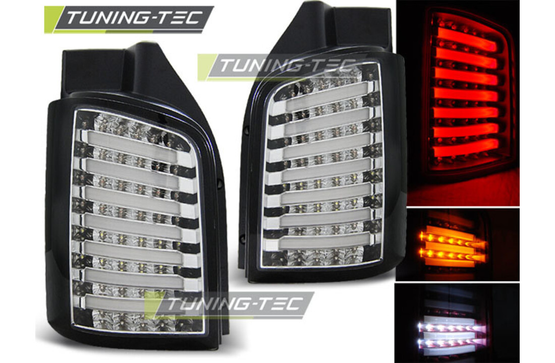Achterlichten chroom zwart geschikt voor VW T5 04.03-09/10-15