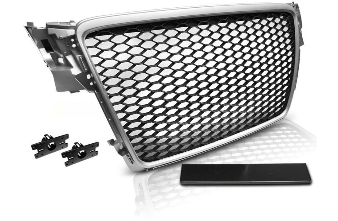Grill geschikt voor AUDI A4 B8 08-11 ZILVER RS-STIJL