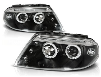 Koplampen dual halo rims geschikt voor VW Passat 3BG 09-00-03-05 Angel Eyes zwart
